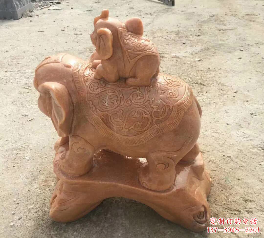 桂林晚霞红小象招财动物