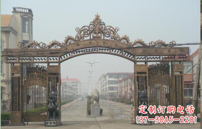 桂林小区不锈钢门口牌坊雕塑