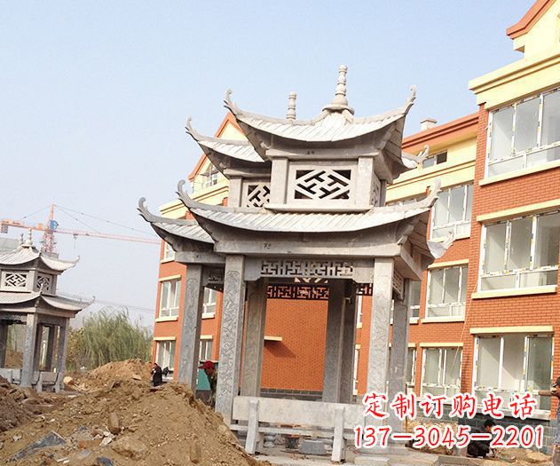 桂林小区景观大理石凉亭石雕