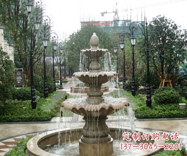 桂林小区景观大理石喷泉石雕 (4)