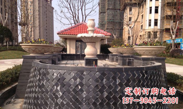 桂林小区景观大理石喷泉石雕 (3)