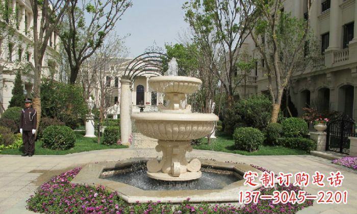 桂林小区景观大理石喷泉石雕 (7)