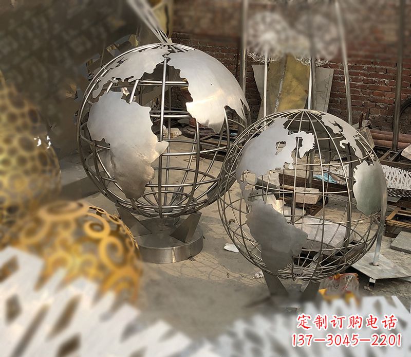 桂林校园不锈钢地球仪雕塑112
