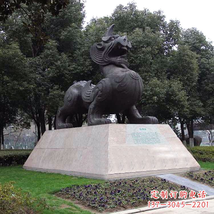 桂林獬豸神兽雕塑-公园上古神兽景观雕塑