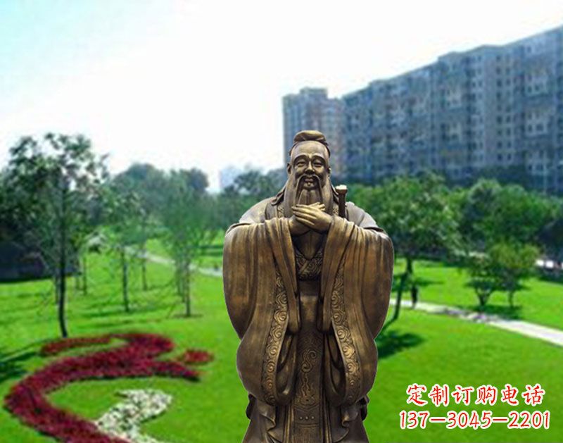 桂林学校孔子行教像铜雕