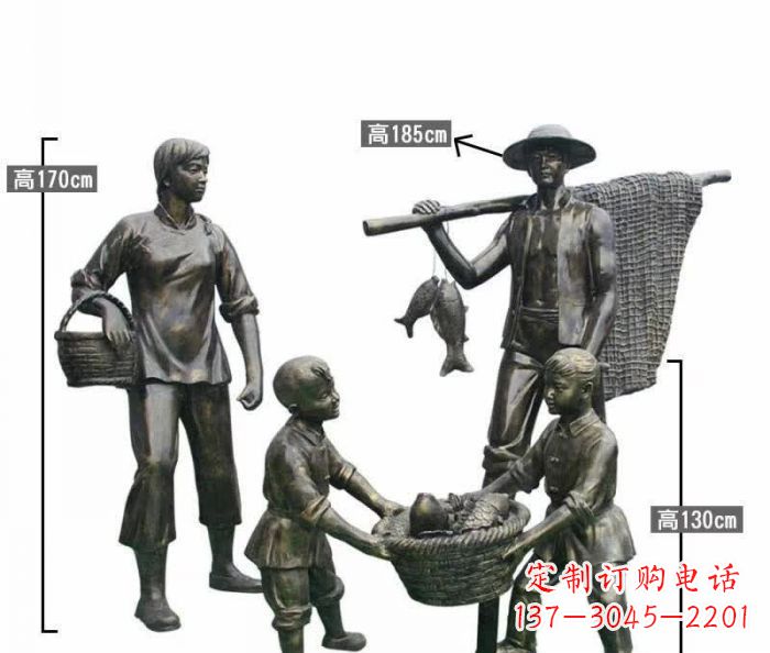 桂林渔夫捕鱼民俗铜雕 (3)