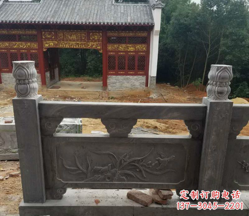 桂林园林仿古兰花石浮雕栏板景观石雕
