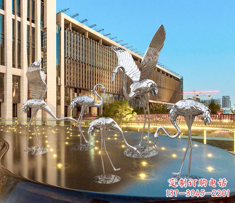 桂林园林火烈鸟不锈钢雕塑