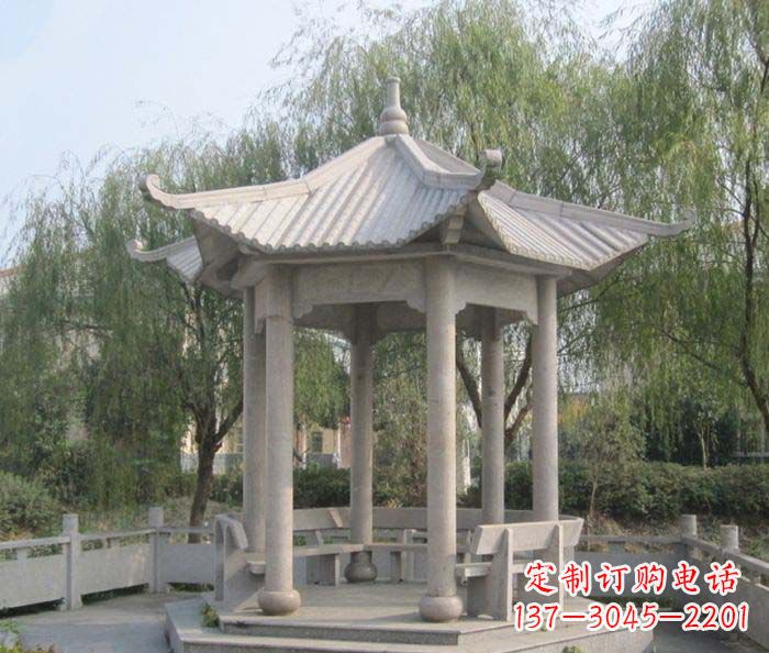桂林园林景观大理石凉亭石雕