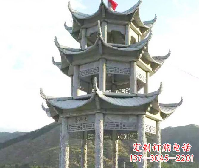 桂林园林景观多层凉亭石雕 (3)