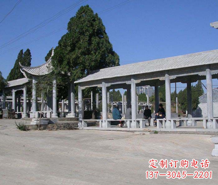 桂林园林景观仿古石雕长廊凉亭 (2)