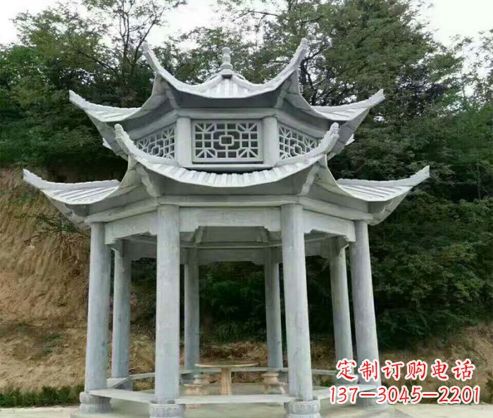 桂林园林双层凉亭石雕 (2)