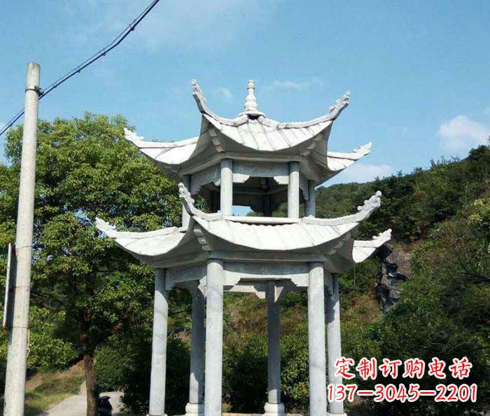 桂林园林双层凉亭石雕