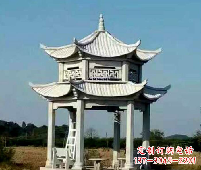 桂林园林双层石雕凉亭 (2)