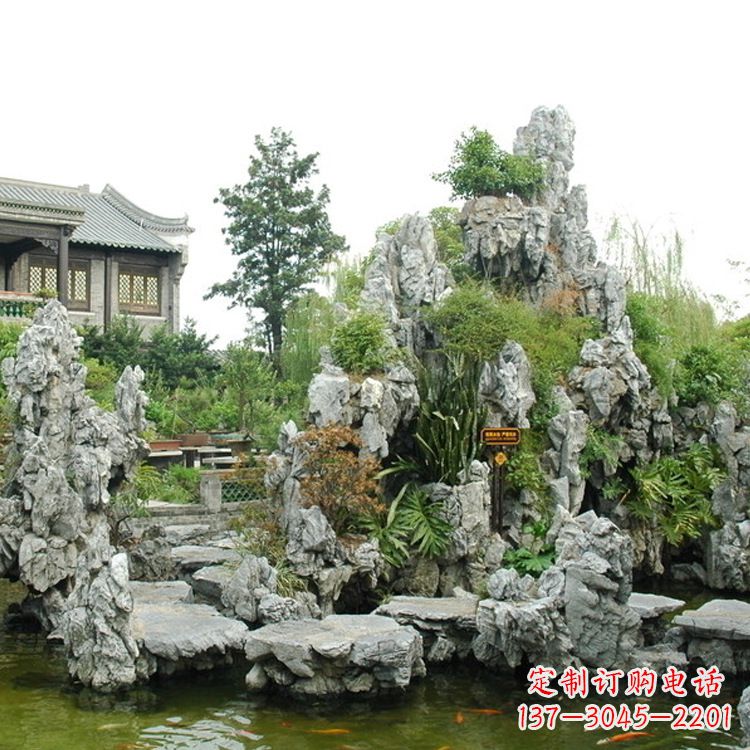 桂林园林庭院奇石假山