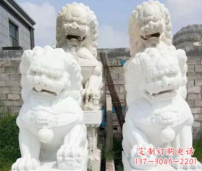 桂林招财动物汉白玉狮子石雕