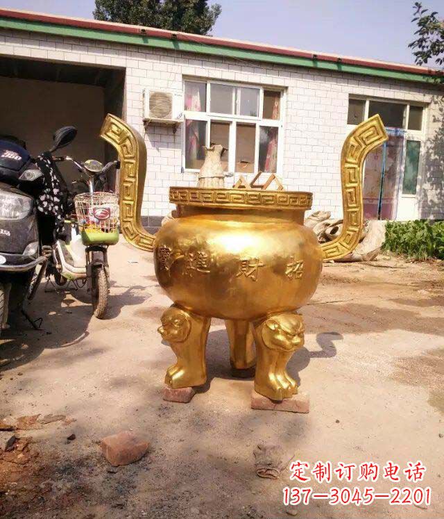 桂林招财进宝香炉寺庙铜雕