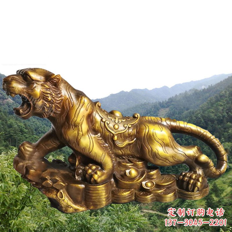 桂林招财老虎漆金12生肖动物雕塑