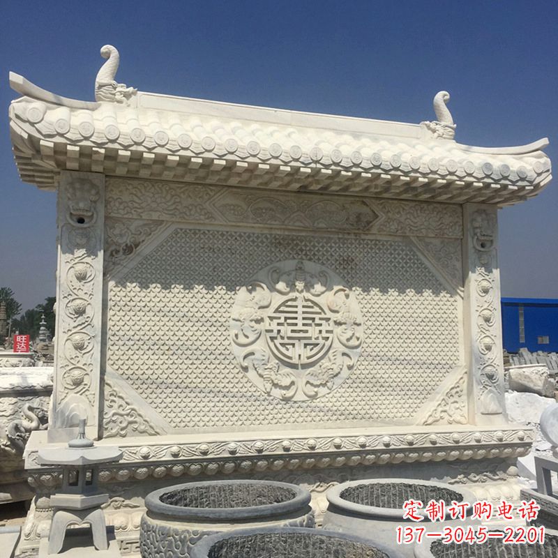 桂林中式庭院影壁石雕-中国古建大门萧墙