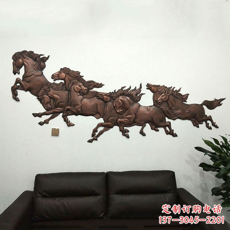 桂林紫铜马儿浮雕装饰画